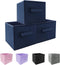 Small Storage Bins - Collapsible Fabric Organizer 3 Pack, 9.0"x7.5"x7.5" for Closet and Kids Toys, Blue