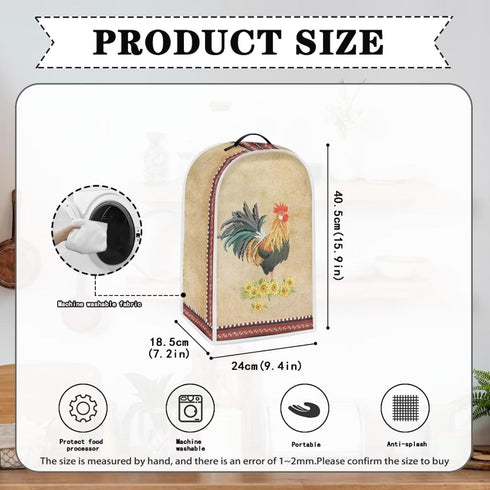 Rooster Blender Dust Cover, Anti Fingerprint Polyester Cover for Stand Mixer or Coffee Maker, Kitchen Protection