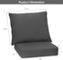 Set, 6 Inch Giantex Patio Cushion Deep Seat and Back Cushion, Outdoor Chair Pads with Ties, Cushion Replacement