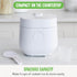 GreenLife 4-Cup Digital Rice Cooker, PFAS & PFOA-Free, Removable Ceramic Pot, Touch-screen, White
