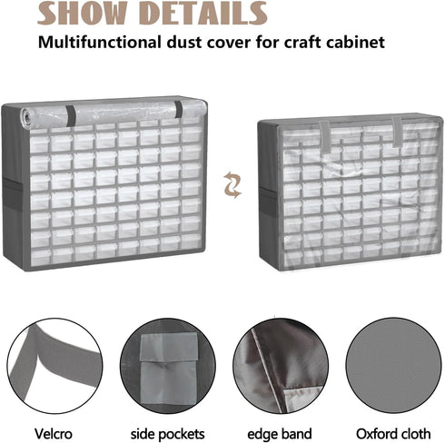 Waterproof Craft Cabinet Cover, Heavy Duty Dustproof Storage Box Cover, Fits 20"W x 6"D x 16"H