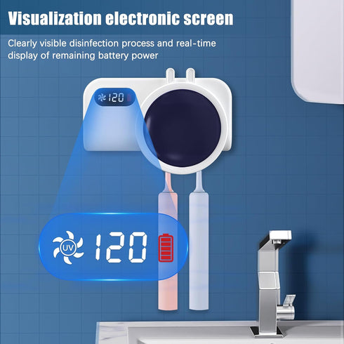 99.9% TAISHAN UV Sanitizer Toothbrush CasePortable Mini Toothbrush Holder with Fan Drying Function,Kills of GermsFits