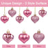 GuassLee Valentines Day Decorations, 36pcs Rose Gold Heart Shaped Baubles for Valentine's Day Wedding Anniversary