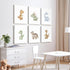 SYYANKK 8x10x6 Inch Dinosaur Nursery Wall Art Kids Canvas Poster Boys Room Wall Decor Watercolor Dino Wall Art Toddler
