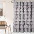 72x72 Inch Handmade Ruffle Shower Curtain Shabby Chic Shower Curtain for Bathroom Soft Cloth Microfiber Bath Curtain