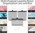 3 Pack COAZEX Laundry Powder Container & Dryer Sheet Holder, Plastic Laundry Room Organization and Storage Jars