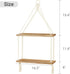 2 Mkono Macrame Hanging Shelf Boho Wall Decor Tier Handmade Cotton Rope Rustic Wood Floating Shelves Display Photos