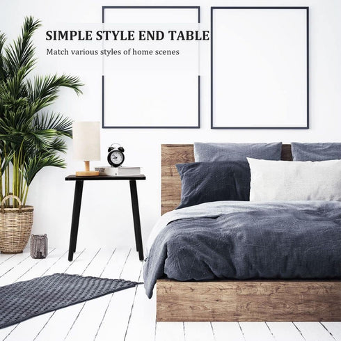 FORAOFUR Side Table, Modern Accent End Table with Wooden Legs, Easy to Assemble Mini Living Room Table for Sofa