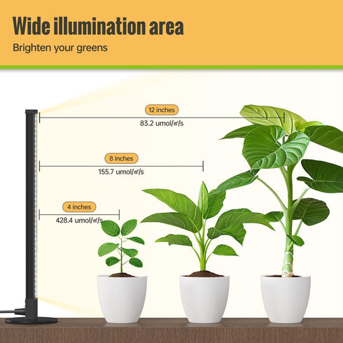 72 5000K Light,1.4FT Vertical Grow Light, LEDs Full Spectrum Light Bar, Wide Illumination Area Desk Stand Plant Lamp