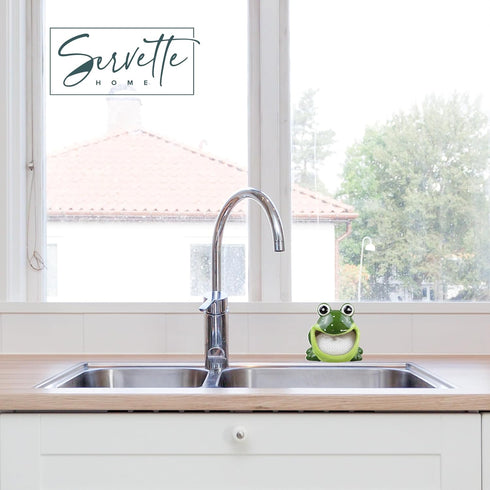 Charming Frog Kitchen Sink Sponge Holder - Decorative Dish Organizer