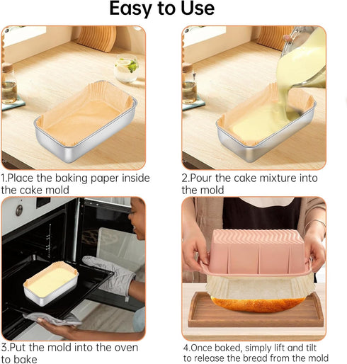 Eiszhjk 100 9x5 Inch, Pcs Loaf Pan Liners for Baking Bread Non-Stick Pre Formed Parchment Paper for Bread Pan, Ideal