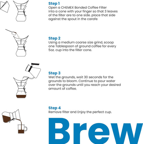 3-Cup Packaging Chemex Pour-Over Glass Coffeemaker - Classic Series - - Exclusive