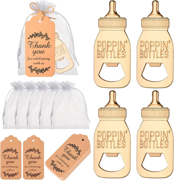Winocbxt 50 Pieces Baby Bottle Openers Cute Poppin Bottle Openers Baby Shower Party