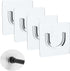 Adhesive Shower Rod Holders, Tension Rod Invisible Holders, No Drilling, Waterproof, Max Load 22 lbs, 4 Pieces