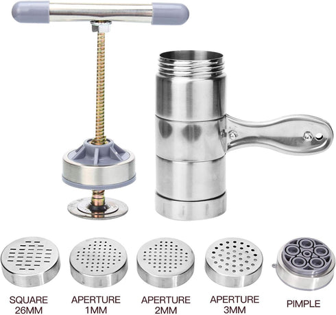 JETH 5 (18.5x14cm) Manual Noodle Pasta Maker Spaghetti Kitchen Tool Stainless Steel Press Machine Press Machine Pasta