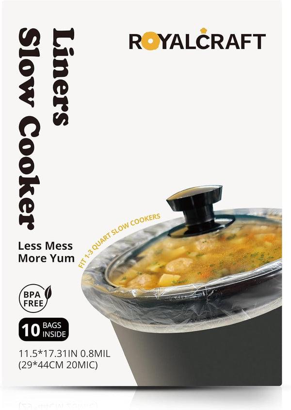 Sunvivi Slow Cooker Liners - Disposable Cooking Bags for 1QT to 4QT Pots, 10 Count