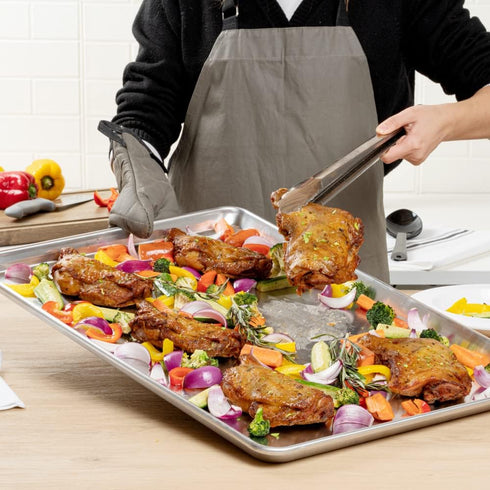 Restaurantware Met Lux 26 x 18 Inch Industrial Baking Pan, Heavy-Duty Full-Size Aluminum Sheet Pan