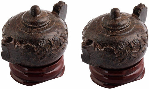 SUNYIK Teapot Statue Carved Figurine Decor, Home Guardian - Pack of 2