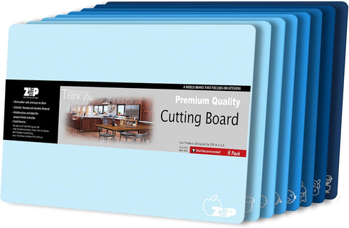 ZVP Plastic Cutting Boards for Kitchen, Flexible Non-Slip Chopping Mats, Gradient Blue, BPA Free