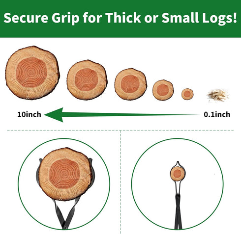 AMAGABELI GARDEN & HOME 26" Long Firewood Tongs, Heavy Duty Log Grabber for Fireplace & Fire Pit