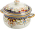 ZENFUN Kitchen Enamel Stockpot with Lid, 3.5 Quart Retro Flower Stew Bean Cooking Pot, Nonstick, Safe for Induction