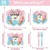 96PCS Set 24 Whats The Scoop Plates and Napkins Party Supplies Whats The Scoop Gender Reveal Decorations Ice Cream