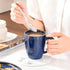 Set 6, 12 Oz vancasso STARRY Ceramic Coffee Mug of Tea Cups with Handle for Latte, Tea, Cappuccino, Milk, Cocoa