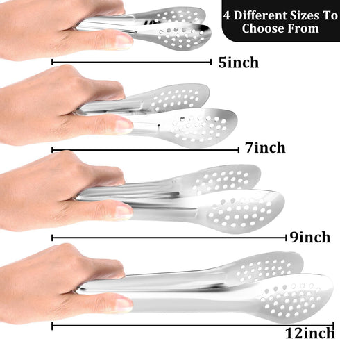 Serving Tongs, Kitchen Tongs,Buffet Tongs, XEVOM Stainless Steel Food Tong Serving Tong,small tongs, Serving Utensils (12 Inch) by XEVOM
