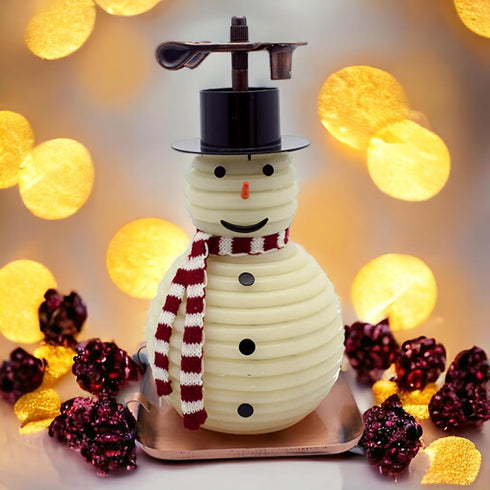 Candle by the Hour 100-Hour Snowman Candle, Eco-friendly Natural Beeswax, Copper Base