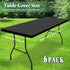 6 Pack 8 (Grey,30" 96") Picnic Table Cover Elastic Fitted Tablecloths for Foot Rectangle Tables Waterproof Stretch