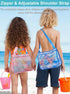 Hiflyer 2 Pack Seashell Mesh Bags with Zipper, Shell Bag for Sand Toys Mesh Bag for Toys, Beach Must Haves for Kids