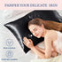 BEDELITE Satin Pillowcase for Hair and Skin, 2 Pack Super Soft Cooling Pillow Cases with Envelope Closure, Black