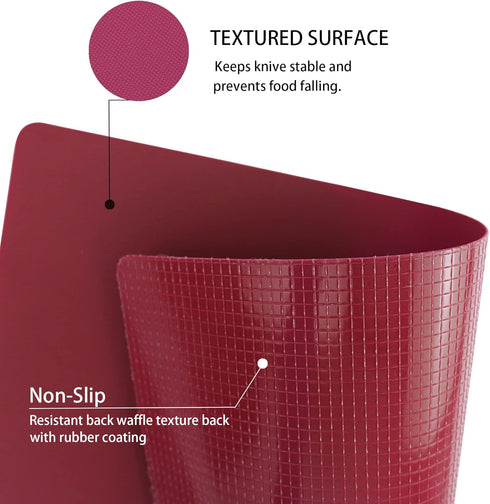 Colorful ZVP Plastic Cutting Boards for Kitchen, Flexible Mats with Food Icon, Non-Slip, BPA Free