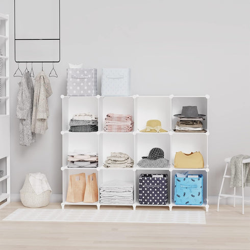 HOMIDEC Closet Organizer - 9-Cube Storage Organizer for Clothes, Portable Closet Storage Shelves, White