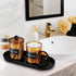 SheeChung 2 Pack Small Clear Plastic Apothecary Jar, 12 Oz, Bronze, Qtip Dispenser Holder for Bathroom Vanity Storage