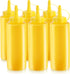 New Star Foodservice 26498 Plastic Squeeze Bottles, 12 oz, Yellow, Pack of 6