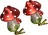 Kurt Adler 2-Piece Glass Clip-On Mushroom Ornament Set, 4-Inch, Christmas