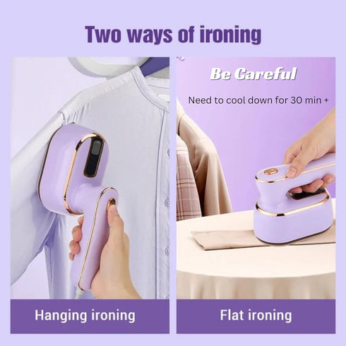 Travel Steamer Iron for Clothes, 1000W Handheld Portable Steamer for Dry and Wet Ironing (Purple)