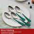 Set 24 18/0 Spoon,7.3-inch Sets Set 24,Mirror Green Dinne spoons Piece,Green Handle Silverware Spoon Stainless Steel