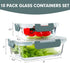 VERONES 10 Pack Glass Meal Prep Containers, Airtight Glass Lunch Containers, Stackable Glass Food Storage Containers Set with Lids,BPA-Free, for Microwave, Oven, Freezer & Dishwasher Friendly,Grey
