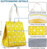 iknoe Insulated Lunch Bag for Women, 9L Sturdy Wide-Open Portable Lunch Tote with Interior Pockets, Yellow