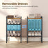 4-Tier 4-8 SS64BR YATINEY Narrow Shoe Rack, Tall Shoe Rack for Pairs, Slim Shoe Storage Organizer with Wooden Top