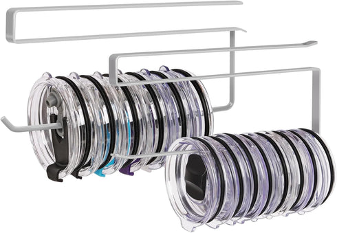2 Pack Tumbler Lid Organizer, Horizontal Tumbler Lid Storage Hook Up to