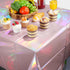 Pascliyna 6 Pack 54x108 Inch Iridescent Light Pink Tablecloth for Parties, Pastel Pink Holographic Plastic Table Cover