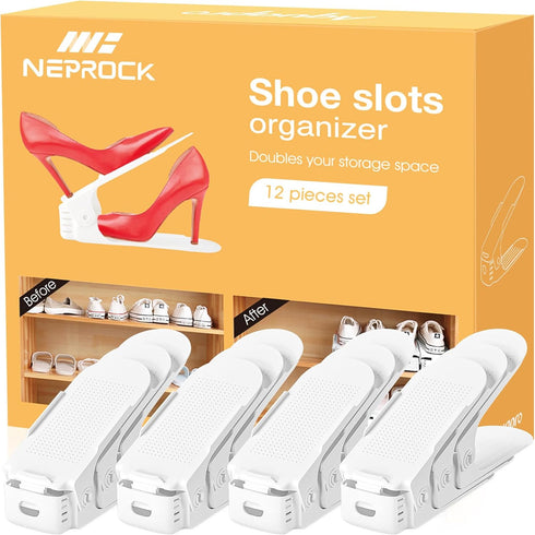 Neprock Shoes Slots Organizer for Closet, Shoe Rack Organizador De Zapatos for
