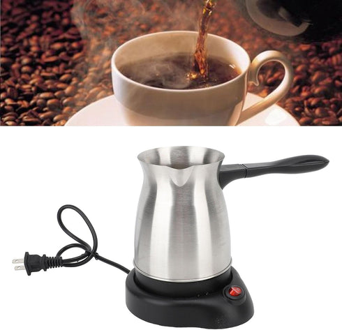 Electric Coffee Maker, 600ML Large Capacity Turkish Coffee Pot with Ergonomic Handle, US Plug
