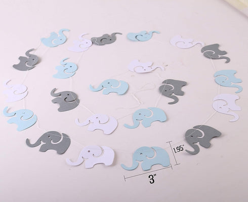 luckylibra Boy Baby Shower Decorations, It is a Boy Banners, Elephant Garland, Paper Lantern, Paper Flower Pom Poms