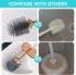 Toilet Brush and Holder, Elegant 2 Pack Silicone Toilet Bowl Brush Set with Ergonomic Long Handle, Modern Bathroom