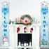 Welcome Hello Winter Porch Banner, Snowman Cardinal Christmas Holiday Front Door Sign Decoration