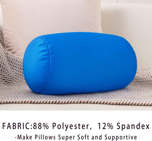 Squishy Microbead Neck Pillow, Soft Travel Body Bed Pillow 7Inch x 12Inch for Kids Adult Chair Sleeping Car Seat (Sky